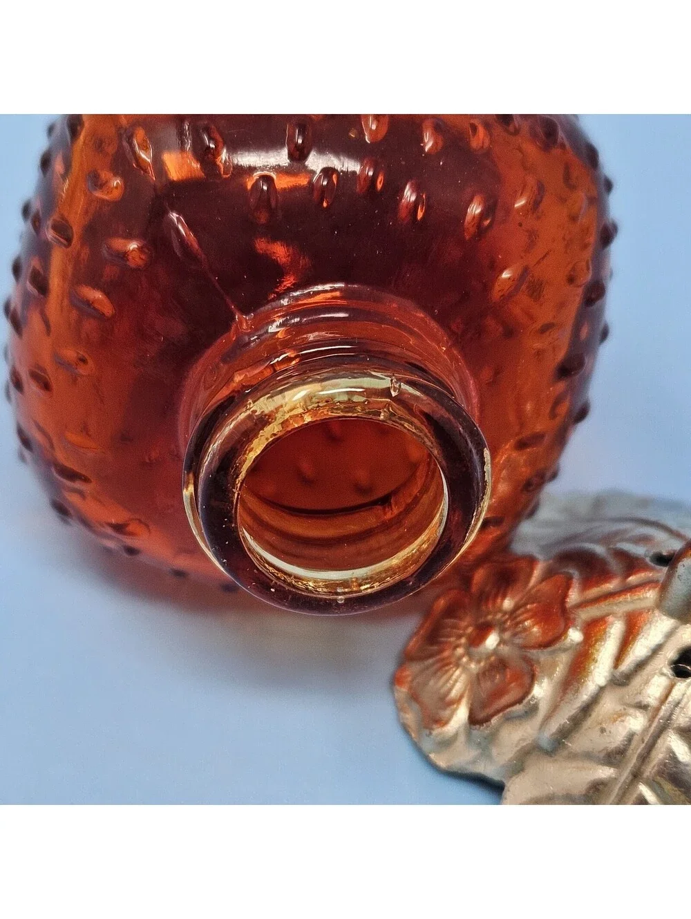 Vintage Rare Red Glass Hanging Strawberry Salt & Pepper Shakers Japan EP. Zinc